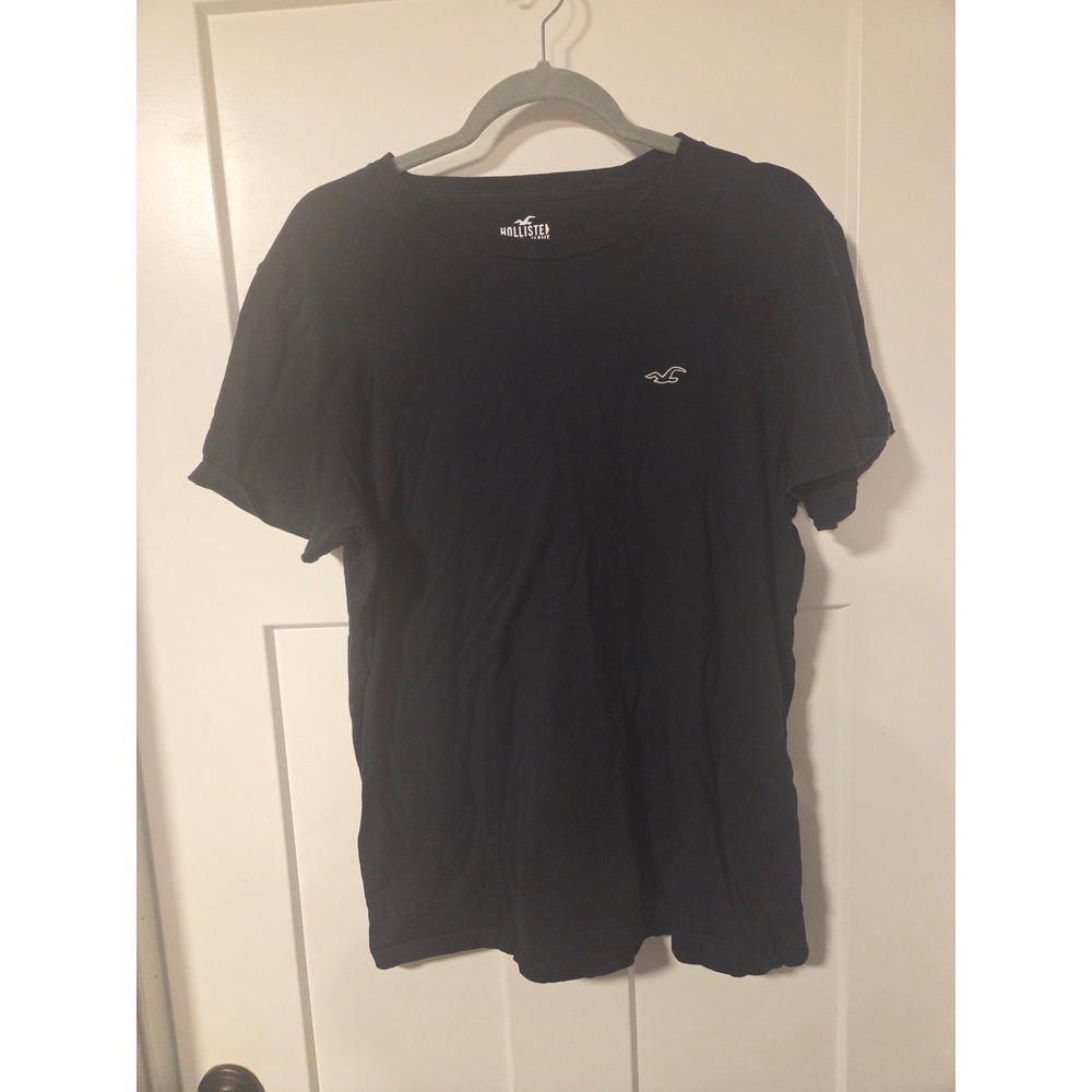 Hollister Mens Must-Have Collection Navy Blue Cotton Logo T-Shirt Large L